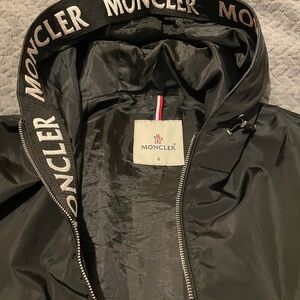 Moncler Massereau Black Hooded Jacket with Logo Detail